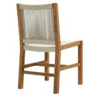Modway Vienna Outdoor Patio Teak and Rope Armless Dining Chairs Set of 2