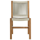 Modway Vienna 5-Piece Outdoor Patio Teak and Rope Dining Set with Armless Chairs