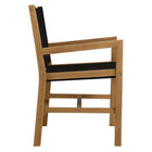 Modway Vienna 5-Piece Outdoor Patio Teak and Rope Dining Set with Armchairs