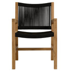 Modway Vienna 5-Piece Outdoor Patio Teak and Rope Dining Set with Armchairs