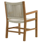 Modway Vienna Outdoor Patio Teak and Rope Dining Armchairs Set of 2
