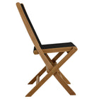Modway Vienna Outdoor Patio Teak and Rope Folding Chairs Set of 4