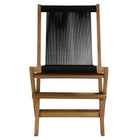 Modway Vienna 5-Piece Outdoor Patio Teak Wood Dining Set with Rope Folding Chairs