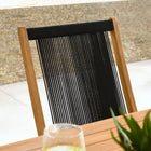 Modway Vienna Outdoor Patio Teak and Rope Folding Chairs Set of 4