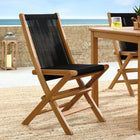 Modway Vienna Outdoor Patio Teak and Rope Folding Chairs Set of 4
