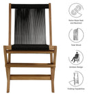 Modway Vienna Outdoor Patio Teak and Rope Folding Chairs Set of 4