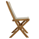 Modway Vienna 2-Piece Outdoor Patio Teak and Rope Folding Accent Lounge Chair and Ottoman Set