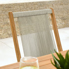Modway Vienna Outdoor Patio Teak and Rope Folding Chairs Set of 4