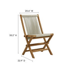 Modway Vienna Outdoor Patio Teak and Rope Folding Chairs Set of 4