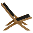 Modway Vienna 3-Piece Outdoor Patio Teak and Rope Folding Lounge Chairs and Side Table