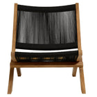 Modway Vienna 3-Piece Outdoor Patio Teak and Rope Folding Lounge Chairs and Side Table