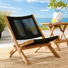 Modway Vienna Outdoor Patio Teak and Rope Folding Accent Lounge Chair