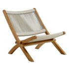 Modway Vienna 3-Piece Outdoor Patio Teak and Rope Folding Lounge Chairs and Side Table