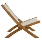 Modway Vienna 3-Piece Outdoor Patio Teak and Rope Folding Lounge Chairs and Side Table
