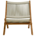 Modway Vienna 3-Piece Outdoor Patio Teak and Rope Folding Lounge Chairs and Side Table