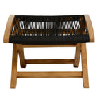 Modway Vienna 2-Piece Outdoor Patio Teak and Rope Folding Accent Lounge Chair and Ottoman Set