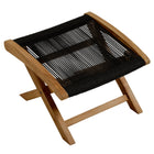 Modway Vienna Outdoor Patio Teak and Rope Folding Ottoman