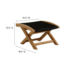 Modway Vienna Outdoor Patio Teak and Rope Folding Ottoman