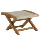 Modway Vienna 2-Piece Outdoor Patio Teak and Rope Folding Accent Lounge Chair and Ottoman Set
