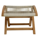 Modway Vienna Outdoor Patio Teak and Rope Folding Ottoman