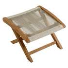 Modway Vienna Outdoor Patio Teak and Rope Folding Ottoman