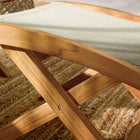 Modway Vienna Outdoor Patio Teak and Rope Folding Ottoman