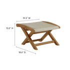 Modway Vienna Outdoor Patio Teak and Rope Folding Ottoman