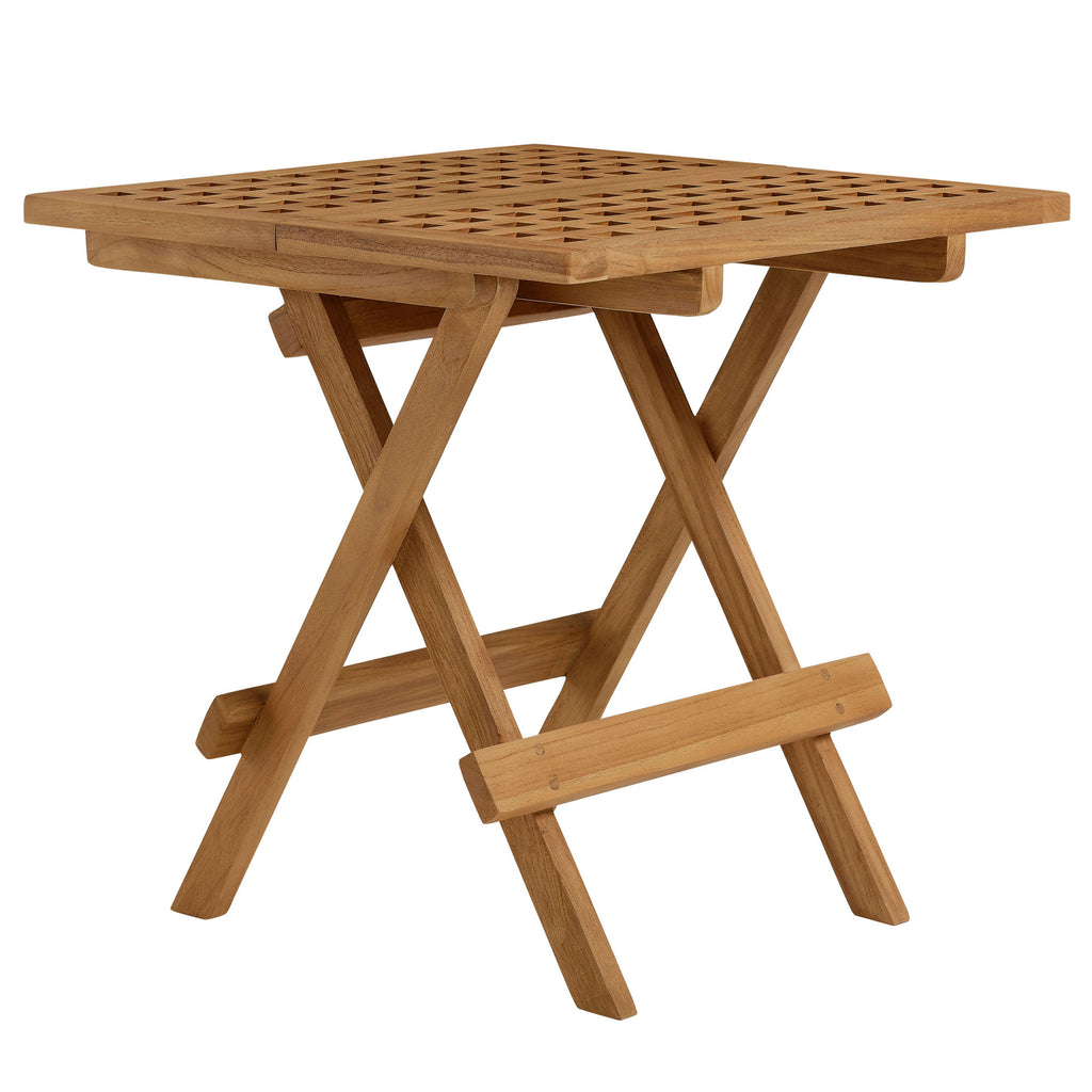 Modway Vienna Outdoor Patio Teak Wood Side Table  