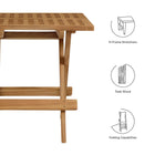 Modway Vienna Outdoor Patio Teak Wood Side Table