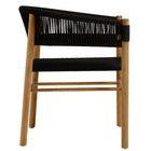 Modway Vienna 5-Piece Outdoor Patio Teak and Rope Dining Set with Curved-Back Armchairs