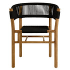 Modway Vienna 5-Piece Outdoor Patio Teak and Rope Dining Set with Curved-Back Armchairs