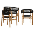 Modway Vienna Outdoor Patio Teak and Rope Curved-Back Dining Armchairs Set of 2