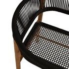 Modway Vienna Outdoor Patio Teak and Rope Curved-Back Dining Armchairs Set of 2