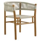 Modway Vienna 5-Piece Outdoor Patio Teak and Rope Dining Set with Curved-Back Armchairs