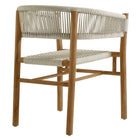 Modway Vienna Outdoor Patio Teak and Rope Curved-Back Dining Armchairs Set of 2