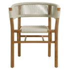 Modway Vienna 5-Piece Outdoor Patio Teak and Rope Dining Set with Curved-Back Armchairs