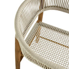 Modway Vienna Outdoor Patio Teak and Rope Curved-Back Dining Armchairs Set of 2