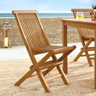 Modway Vienna Outdoor Patio Teak Wood Folding Dining Chairs Set of 4