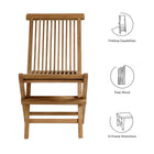Modway Vienna Outdoor Patio Teak Wood Folding Dining Chairs Set of 4
