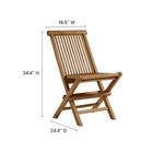 Modway Vienna Outdoor Patio Teak Wood Folding Dining Chairs Set of 4