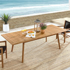 Modway Vienna Outdoor Patio Teak Wood Extendable Dining Table