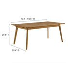 Modway Vienna Outdoor Patio Teak Wood Extendable Dining Table