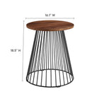Modway Valeo Round Wood and Metal Side Table