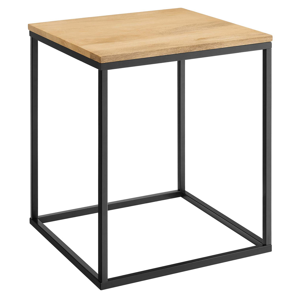 Modway Zora Square Wood and Metal Side Table  