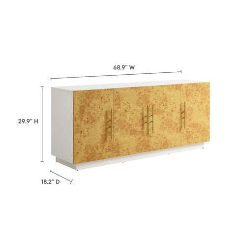 Modway Abel 69 Inch Burl Wood Sideboard Buffet TV Stand  