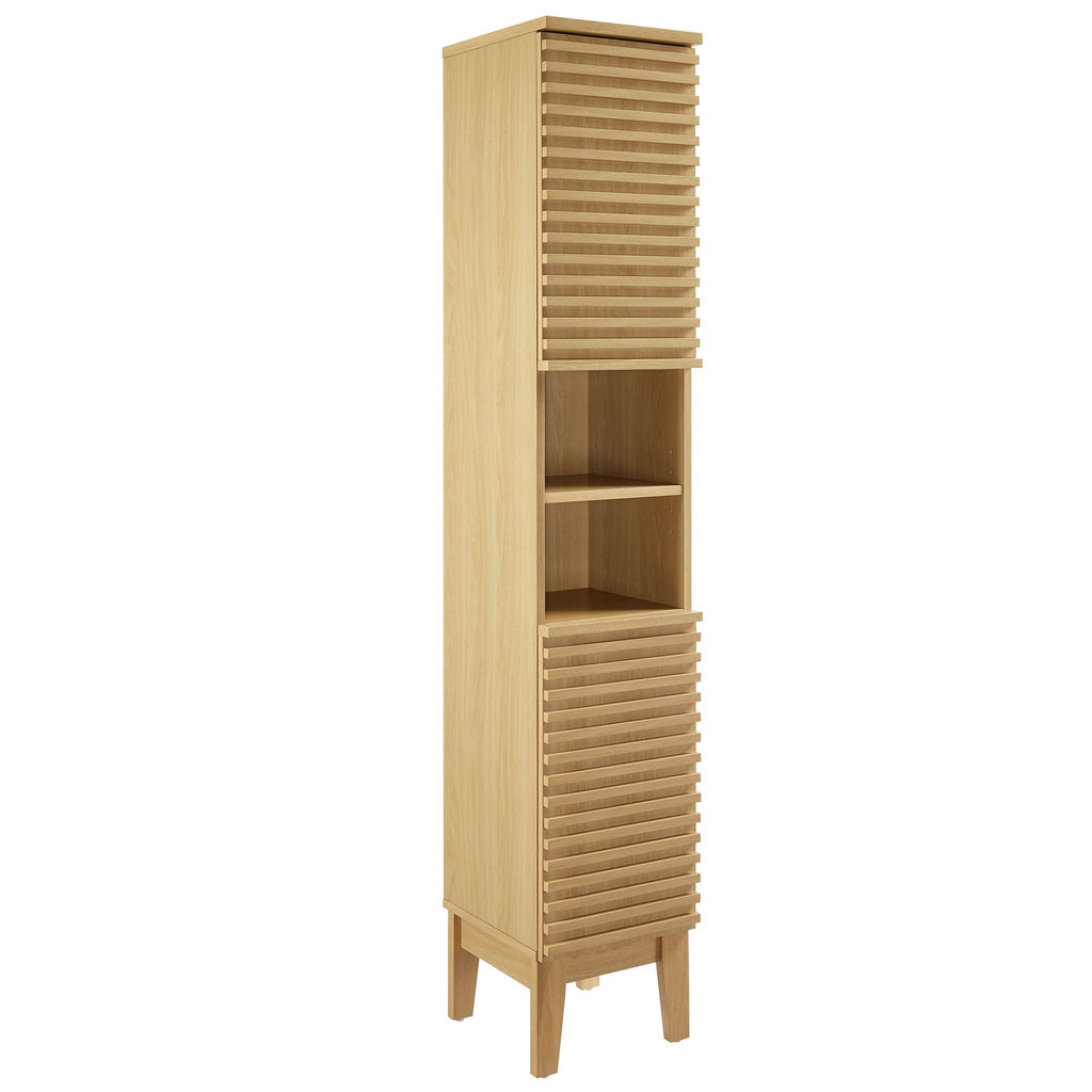 Modway Render Tall Narrow Bathroom Storage Cabinet  