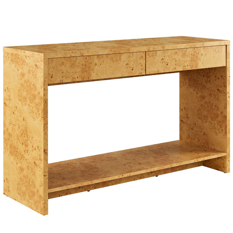Modway Hudson 2-Drawer Burl Wood Console Table  