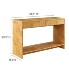 Modway Hudson 2-Drawer Burl Wood Console Table