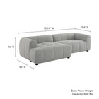 Modway Liana Left-Facing Upholstered Fabric Modular Sofa with Chaise