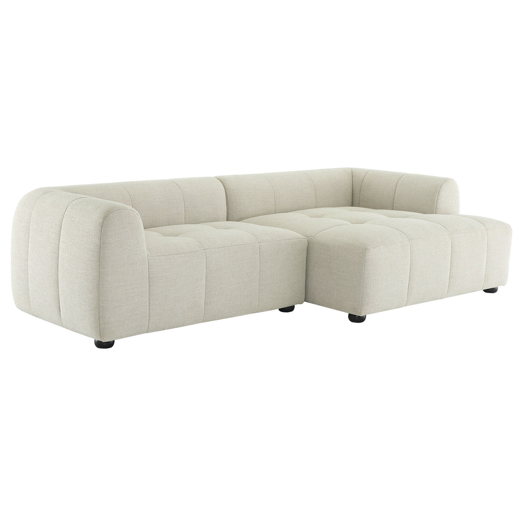 Modway Liana Right-Facing Upholstered Fabric Modular Sofa with Chaise  